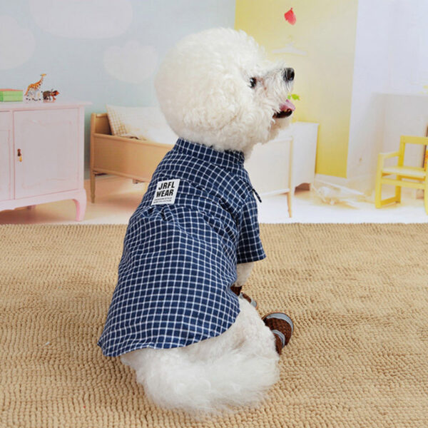 42faaed83cefe3b5 Classic Plaid T-Shirt Summer Shirt Vest Casual Tops Puppy Outfits Yorkshire Dog Clothes Pet Clothing For Small Dogs