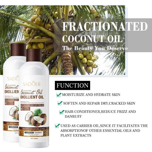 42fe6e4b698e967d 250ml Coconut Sooth Dry Skin Lighten Fine Lines Face Massage Oil Nourishes Hair Removes Frizz Hair Care Oil Firming Body Oil