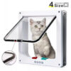 43204d7410d51c88 Cat Flap Door with 4 Way Security Lock Controllable Switch Transparent ABS Plastic Gate Puppy Kitten Safety in&out Pet Doors Kit