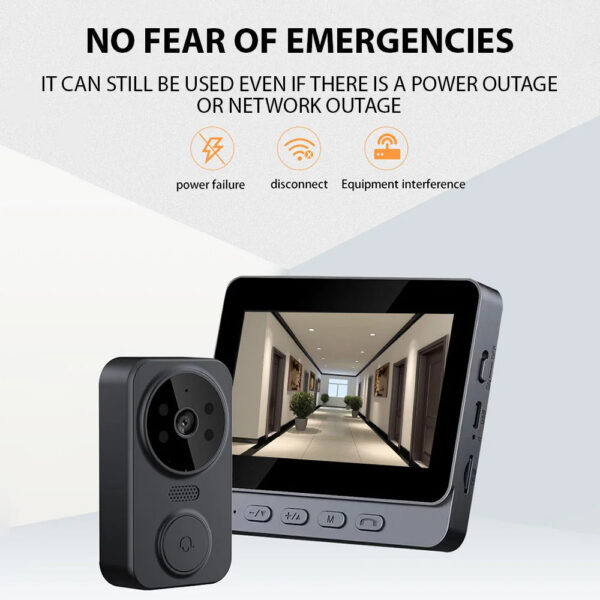 4323cd7d2ac5d6ad 4.3'' IPS Screen 2.4G Wireless Visual Intercom Doorbell with Screen Smart High-definition Video Monitoring Two-Way Intercom