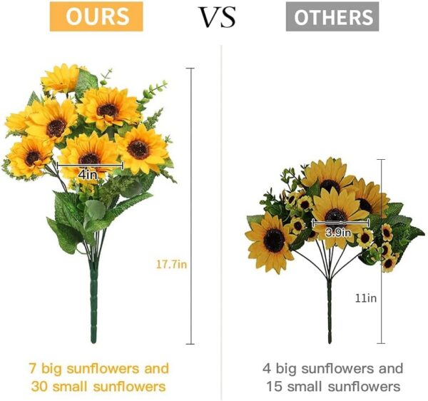43268ceb7293f20c AmyHomie Artificial Sunflower Bouquets,2 Bunches Fake Wildflowers for Baby Shower Home Wedding Spring Decor, Bride Holding Flowers,DIY Garden Craft Art Decor
