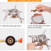 Portable Camping Gas Stove with Piezo Ignition 3500W Outdoor Camping Stove Backpacking Burner Windproof Fishing Stove for BBQ Hiking Picnic Camping Cooking Stoves with Carrying Case Adapters Converter