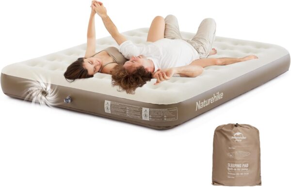 433330244cacf5e3 Naturehike Compact King Size Air Mattress with Electric Built-in Pump, 79 * 71in Extra Wide Inflatable Mattress for Home, Camping, Guests, Travel, Morning View Series