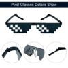 Lorigun Thug Life Pixel Sunglasses for Party, Deal with it Glasses Bachelor Part