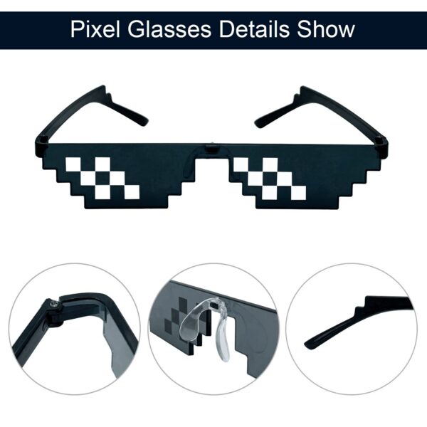Lorigun Thug Life Pixel Sunglasses for Party, Deal with it Glasses Bachelor Part