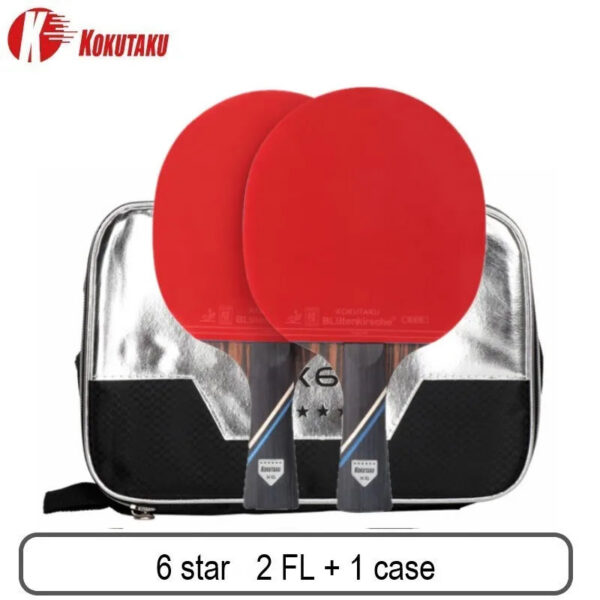 435405415c977fb1 KOKUTAKU ITTF professional 4/5/6 Star ping pong racket Carbon table tennis racket bat paddle set pimples in rubber with bag