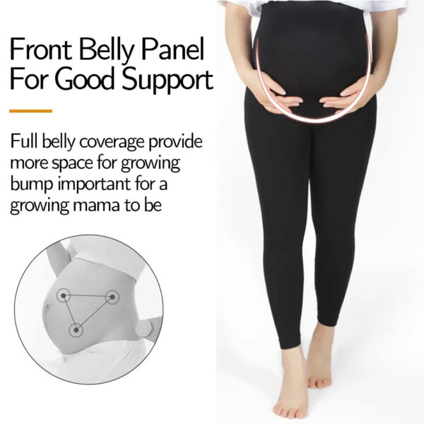 4361c99173a9d883 Elastic High Waist Legg Skinny Maternity Clothes For pregnant Women Belly Support Knitted Leggins Body Shaper Trousers