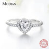 Modian Exquisite 925 Sterling Silver Vintage Hearts AAA Clear CZ Finger Rings for Women Luxury Wedding Statement Jewelry Bijoux