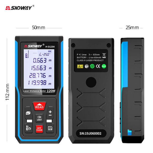 436caf0d56622592 SNDWAY Laser Meter 50m 70m 100m 120m Rangefinder Digital Range Finder Trena Roulette Ruler Distance Measuring Tape