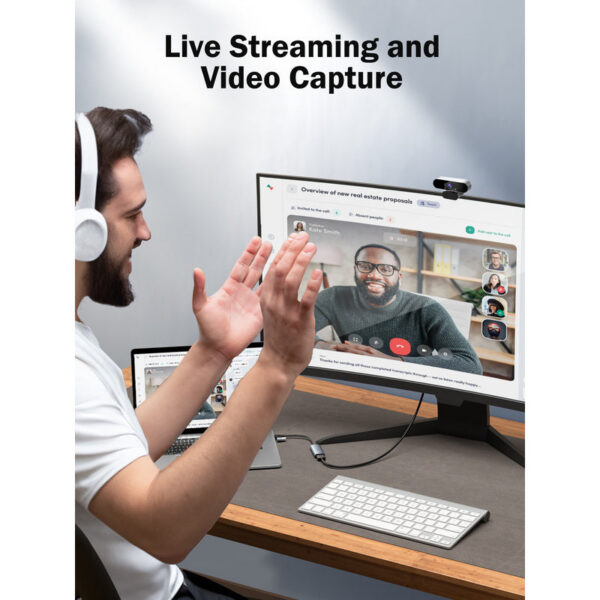 Lemorele AC05 Capture Card 1080p60Hz to USB/USB-C HDMI Video Grabber for Computer Camera Live Stream Record Meeting
