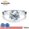 4379df4604574d47 GRA 0.5ct 1ct Real Moissanite Ring Engagement Wedding Diamond Rings for Women Sterling Sier Quality Fine Jewelry