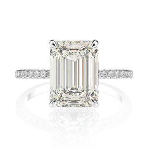 43844b89639ff316 PANSYSEN Sterling Sier Emerald Cut High Carbon Diamond gemstone Wedding Rings for Women Proposal Engagement Ring