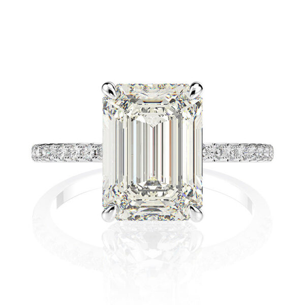 43844b89639ff316 PANSYSEN Sterling Sier Emerald Cut High Carbon Diamond gemstone Wedding Rings for Women Proposal Engagement Ring