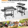 ROVSUN 2 Burner Outdoor Propane Gas Stove with Auto-ignition, Regulator & Shelf, 150,000 BTU Powerful Stand Cooker for Backyard Patio Cooking Home Brewing Canning Turkey Frying