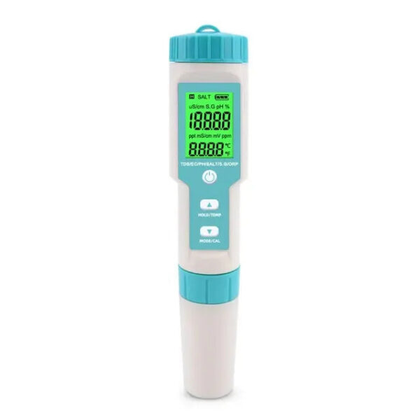Yieryi TDS EC PH Saity Meter ORP H2 S.G TEMP Water Quality Monitor Solution Fertilizer Resistivity Tester for Pools,Aquariums