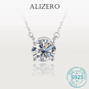 439af96179f193f0 ALIZERO 3.0ct VVS1 D Color Moissanite Necklace For Women Fine Jewelry with GRA 925 Sterling Sliver Chain Plated 18k White Gold