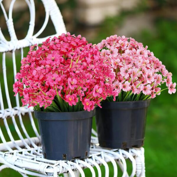 43b3a872673a292d 24 Bundles Artificial Flowers for Outdoor,No Fade Fake Plastic Flowers Faux Plants for Decoration Hanging Planters Indoor Outside Garden Porch Window Box Home Wedding Farmhouse