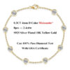 EWYA D Color Full 3/3.5mm Round Bubble Moissanite Diamond Tennis Necklace for Women Party S Sier 2-Layer Neck Chain