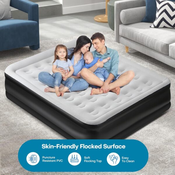 43d4b6e2143d529a Panana Twin Air Mattress with Built in Electric Pump, Height 18.5" Comfort Blow up Inflatable Guest Air Bed Airbed with Flocked Top, Storage Bag for Family, Home, Camping