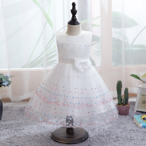 43def8e489ca5f1e Kids Dresses Children Baby Girl 4 Colors S-XL European and American Wedding Party Performance Birthday Skirt
