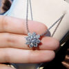 43e532e8a0cbe854 COSFIX Moissanite For Women 1 CT D Color VVS1 Excellent Cut Round Diamond Suower Pendant Necklace Sier Jewelry