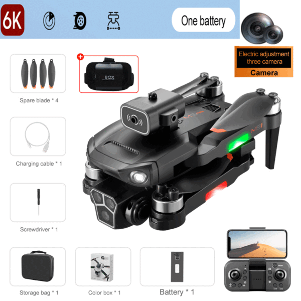 43e669990874ba06 New M1s Mini Drone 4K Professinal Three Camera Wide Angle Optical Flow Localization Four-way Obstacle Avoidance RC Quadcopter