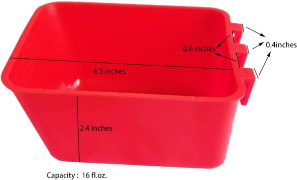 43f47cb5f2c2cca0 20 Pack Cage Cups Birds Feeders Seed Bowl Chicken Feeding Watering Dish Rabbit Water Food Hanging Wire Cages Box 16oz Coop Cups for Pet Parrot Parakeet Gamefowl Poultry Pigeon (Large Red)