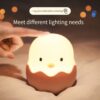 USB Touch LED Rechargeable Dimmable Cartoon Night Warm Brighess Adjustment Creative Eggshell Bedroom Ambient Light