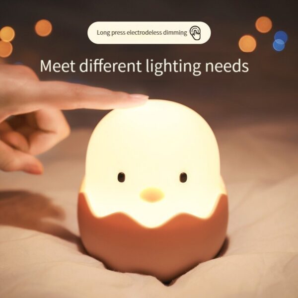 USB Touch LED Rechargeable Dimmable Cartoon Night Warm Brighess Adjustment Creative Eggshell Bedroom Ambient Light