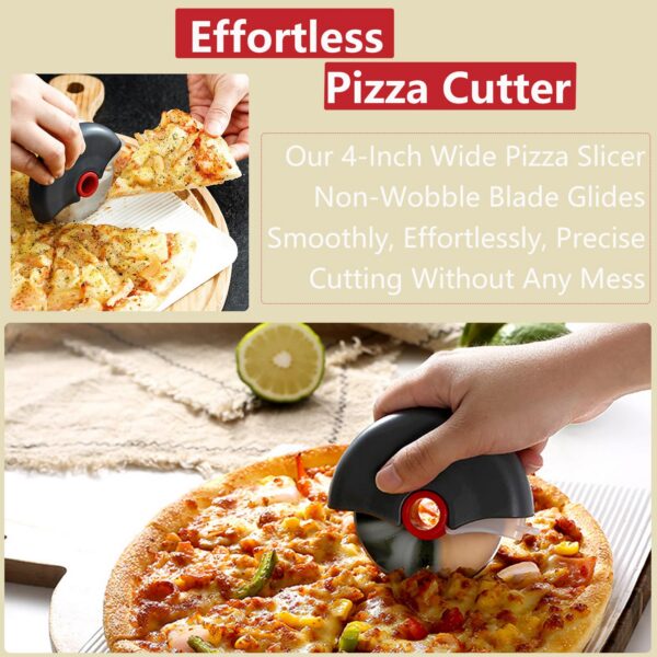 43f8360c6e5040f3 Stainless Steel Roller Cutter Multi-purpose Pizza Cake Dough Slicing Tool Baking Kitchen Accessories with Sharp Blade Wheel