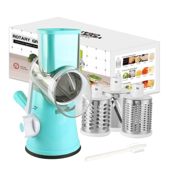 440510c686fe98ef Rotary Cheese Grater Shredder Chopper Round Tumbling Box Mandoline Slicer Nut Gr