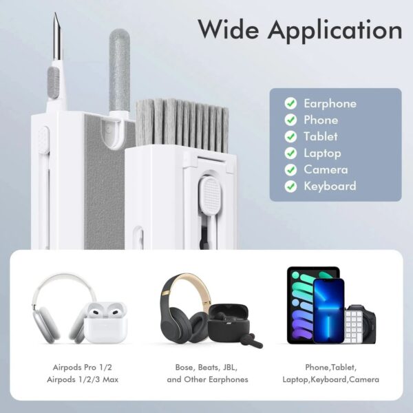 8 in 1 Computer Kit Camera Tablet Microfiber Screen Cleaner Tools Earphone Cleaning Brush Keycap Puller Card Taking