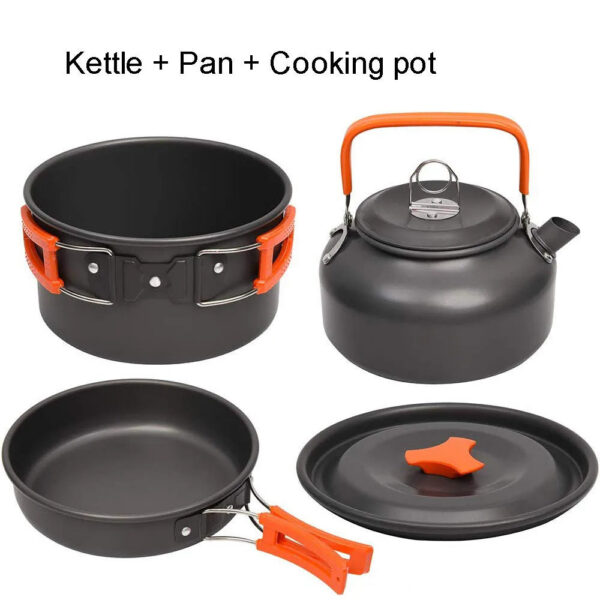 Cooking set Camping Cookware Travel Tableware Outdoor Picnic Set Teapot For 2-3 Peaple Non-stick pots assorted sets