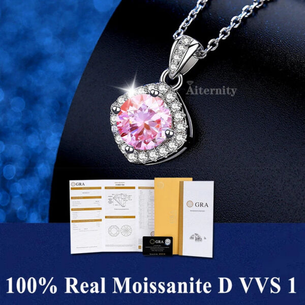441f67c49873ee28 S925 Sterling Silver High Jewellery 100% Moissanite Pendant Necklace D Colour with GRA Certificate for Ladies' Wedding, Party