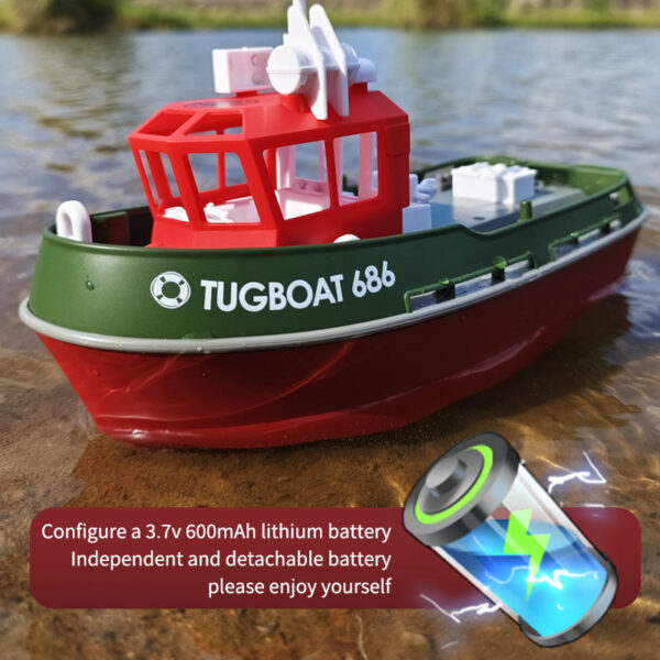 4425a78bffcc170e JIKEFUN 686 Rc Boat 2.4G 1/72 Powerful Dual Motor Long Range Wireless Electric Remote Control Tugboat Model Toys for Boys Gift