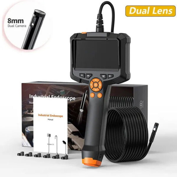 Industrial Endoscope 4.3inch IPS Screen IP67 Waterproof HD1080P 8mm Lens Pipe Sewer Inspection Camera Borescope For Car