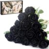 15Pcs Artificial Roses Velet Real Touch Single Stem Fake Roses Silk Realistic Bouquet Flowers Arrangements Home Office Garden Grave Party Wedding Decoration(Light Pink-15p, Blossom Roses)