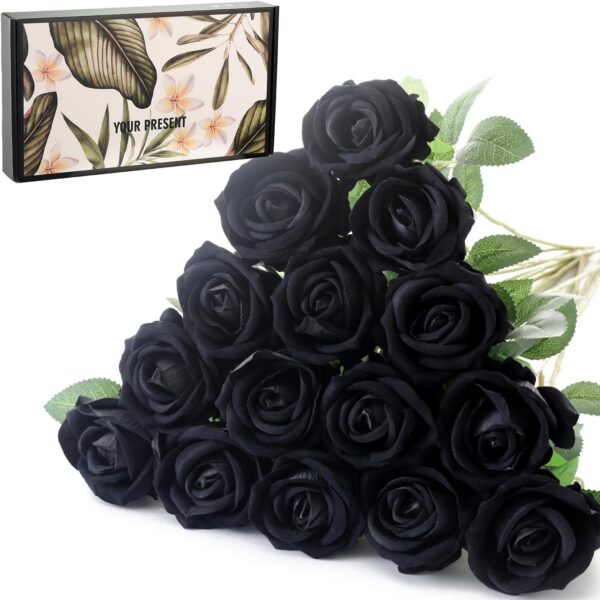 15Pcs Artificial Roses Velet Real Touch Single Stem Fake Roses Silk Realistic Bouquet Flowers Arrangements Home Office Garden Grave Party Wedding Decoration(Light Pink-15p, Blossom Roses)