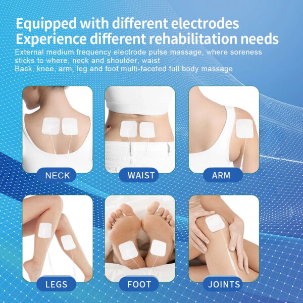 4464b2e5b2503a5b 12 Modes Low Frequency Therapy Device TENS Machine EMS Muscle Stimulator Electronic Pulse Massager Myostimulation Apparatus