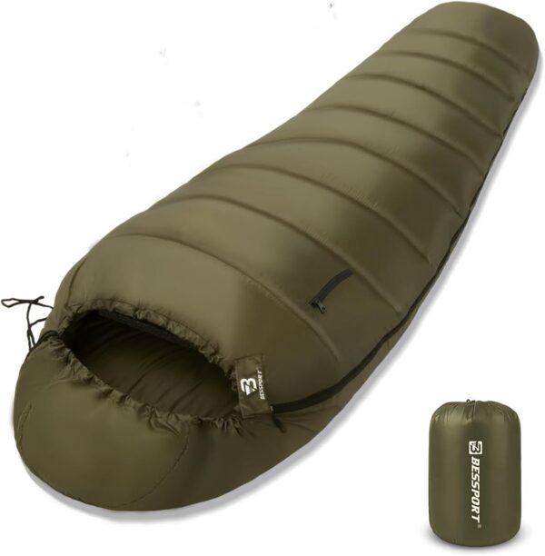 4471f57a9b631d85 Bessport Mummy Sleeping Bag | 15-45 ℉ Extreme 3-4 Season Sleeping Bag for Adults Cold Weather– Warm and Washable, for Hiking Traveling & Outdoor Activities