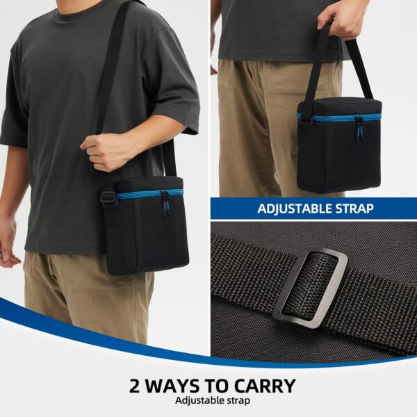 1 LB Propane Tank Storage Bag with Padding, Mini Propane Cylinder Carry Case to Hold 4 Pcs Small Gas Tank, Portable 16 OZ Gas Cylinder Holder with Strap, Bag Only