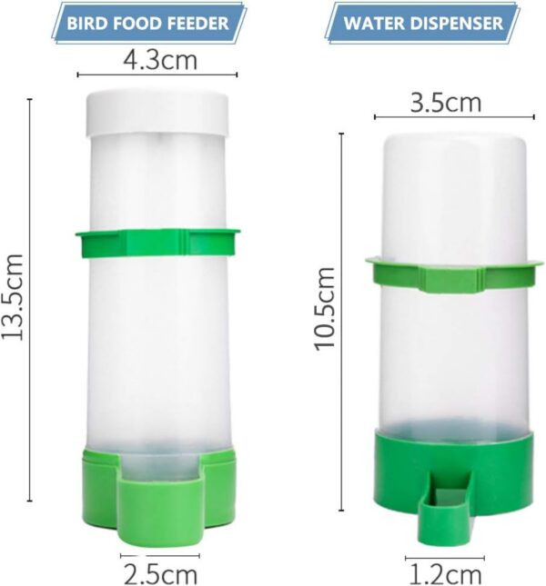 447a463fbd18024d Bird Feeder, Bird Water Dispenser for Cage, XISTEST 2PCS Automatic Bird Water Feeder with 1PCS Food Feeder for Cage Pet Parrot Budgie Lovebirds Cockatiel Automatic Bird Feeder (2pcs 60ml + 1pcs 150ml)