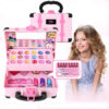Kids Cosmetics Playing Box Princess Makeup Toy Play Set Lipstick Eye Shadow Safety Nontoxic Toys Kit for Girl Gift