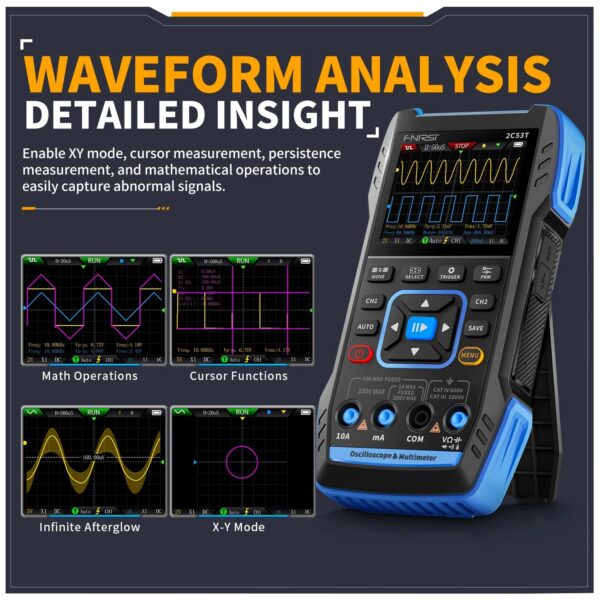 FNIRSI 2C23T 2C53T Upgrade 50MHz Handheld Digital Oscilloscope Multimeter Signal Generator  3 in 1 Dual Channel Automotive Tools
