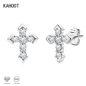 925 Sterling Silver Moissanite Arrow Cross Earrings Trend Fashion Hip-Hop European and American Couples Men and Women