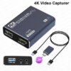 Video Capturer Card Box HDMI-Compatible 4K 60Hz 30Hz USB 3.0 1080P 60fps 30fps Grabber Live OBS Capturing Game Capture Recorder