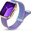 Sunnywoo Metal Stainless Steel Band Compatible with Apple Watch Bands 40mm 38mm 41mm 42mm 44mm 45mm 49mm,Silver Loop Adjustable Magnetic Strap for iWatch Series Ultra 8 7 6 5 4 3 2 1 SE for Women Men