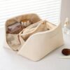 Large Capacity Travel Portable Leather Cosmetic Women Bathroom Wash Bag Multifunctional Toiletry Kit