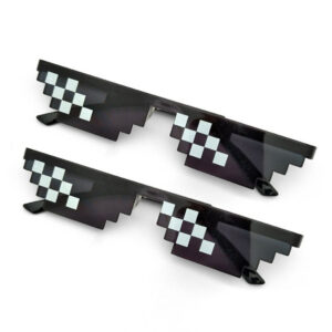 44e0502568cd3085 2Pcs Mosaic Cool Party Vintage Shades Eyewear For Men Pixelated Sunglasses Funny Women Glasses