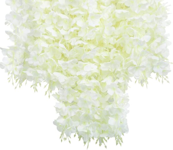 U'Artlines 24 Pack (Total 86.4 Feet) Artificial Fake Wisteria Vine Rattan Hanging Garland Silk Flowers String Home Party Wedding Decor (24, White)